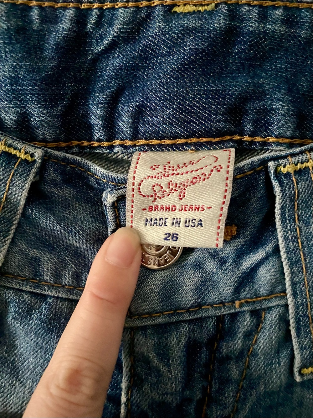 True Religion Light Blue Denim Cuffed Women's Jean Shorts - Picture 3 of 7